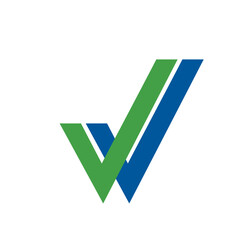 Poster - Overlapping green and blue check marks creating a double check symbol on a white background design image