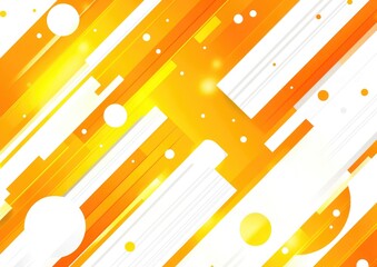 Poster - Abstract dynamic orange and white geometric pattern