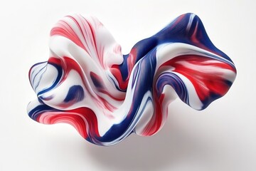 Poster - Abstract swirling form in red, white, and blue