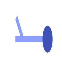 Poster - Illustration of a light blue line branching diagonally into a circle on a white background design style