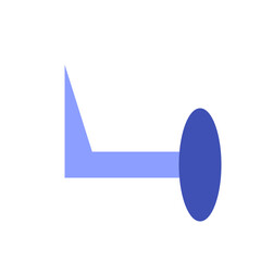Poster - A simple illustration of a blue circle connected to a light blue line ending in a triangle shape design
