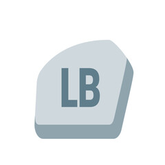 Poster - Illustration of a left bumper button with lb displayed on a gray button for gaming controller use case