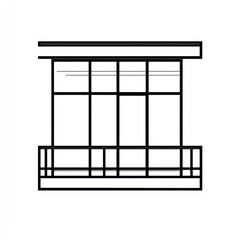 Aufkleber - Modern balcony design, architectural drawing, white background, home improvement