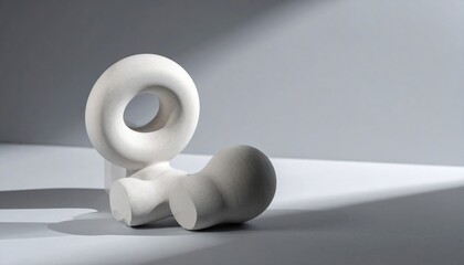 Poster - Contemporary art display minimalist composition sculpture studio lighting close-up view abstract forms for enhanced visual appeal