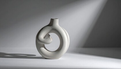 Poster - Artistic white sculpture studio decorative object minimalist close-up view contemporary design