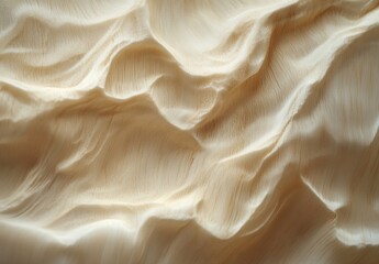 Fototapete - Abstract beige fabric texture with soft, flowing waves and subtle light variations, creating a calming and elegant visual. : Generative AI