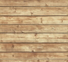 Fototapete - Horizontal light brown wood planks background texture, showing natural wood grain and knots, ideal for rustic designs and website backgrounds. : Generative AI