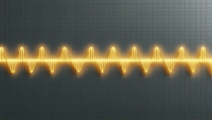Poster - glowing gold line chart digital grid background showing