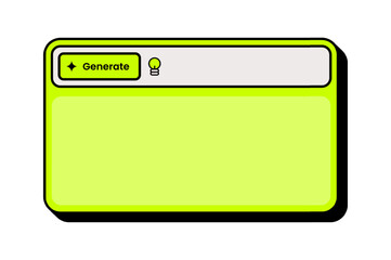 Poster - Simple User Interface Frame with Generate Action. Minimalist UI Frame with Generate Button for Web or App