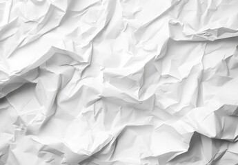 Leinwandbilder - High-resolution image of crumpled white paper texture, showing creases, folds, and shadows, ideal for backgrounds or design elements. : Generative AI