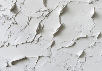 Aufkleber - Textured white plaster wall with irregular, cracked surface, showing a rough, uneven, and abstract pattern ideal for backgrounds or design elements. : Generative AI