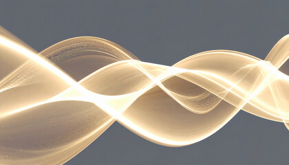 Poster - glowing golden abstract waveform with smooth flowing energy lines