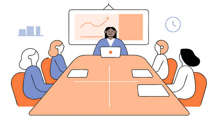 Poster - finance department having a meeting to discuss a project with a team leader south asian colleague using laptop computer working in modern office employees having a conversation in a confere 44261168 1