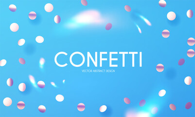 Wall Mural - Abstract gold round confetti on blue background. Holiday, party, birthday, sale and win design.