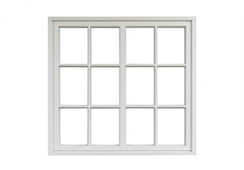 Poster - White window frame with divided lites against a white background
