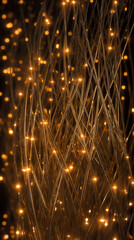 Poster - Intricate golden wires with warm-toned lights, creating a luminous and textured pattern, symbolizing festive cheer, celebration, and elegance
