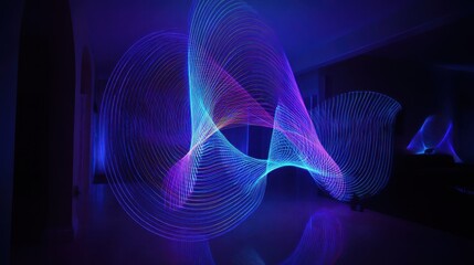Poster - abstract light painting design with swirling forms.