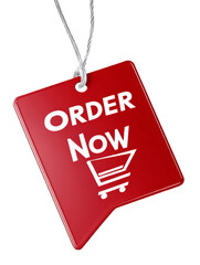 Poster - Eye-Catching Red 'Order Now' Tag Symbolizing Immediate Online Purchase