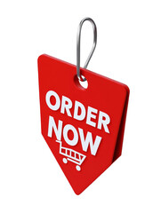 Aufkleber - Red shopping tag for online purchase with a compelling call to action message