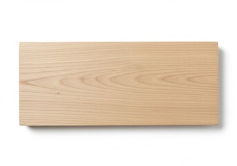 Poster - Close-up of a light colored wooden board with visible wood grain on a white background.