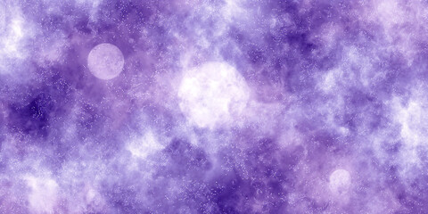 Aufkleber - Purple nebula texture with white speckles and soft glowing moons, creating a dreamy and ethereal atmosphere suitable for fantasy, space, or magical themes