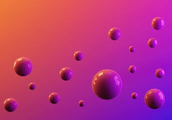 Fototapete - Abstract spheres on gradient background