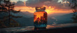 © Fazieedits - Glass jar on sill with sunset mountain scene outside 32k, full ultra hd, high resolution