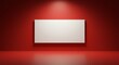 © detiyy - Blank canvas on red wall in spotlight
