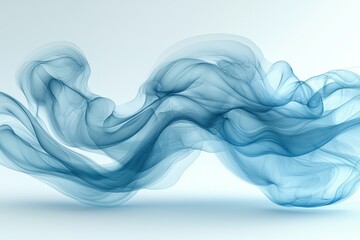 Poster - Abstract swirling blue forms against a light background