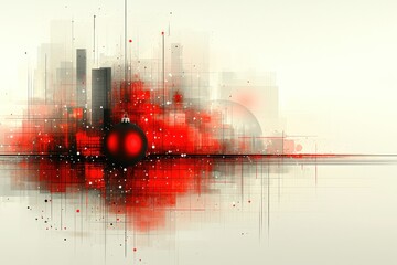 Poster - Abstract cityscape with holiday ornament