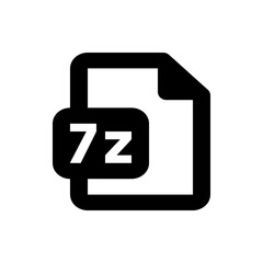 Poster - Illustration of a black file icon with a folded corner and a smaller icon displaying the text seven z inside