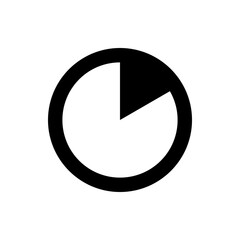 Poster - Black circular shape with a wedge cut out representing a portion of a circle on a white background view