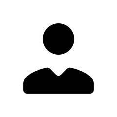 Poster - Silhouette of a generic person icon with a circular head and rounded shoulders on a white background