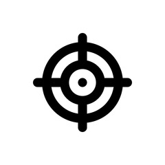 Poster - Illustration of a black and white target with concentric circles and crosshairs design element exactly
