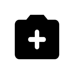 Poster - Black folder icon with a white plus sign in the center representing adding a new file or document icon