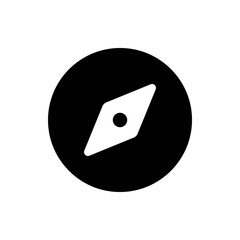 Poster - A simple black and white compass icon with a circular background and a white compass needle design