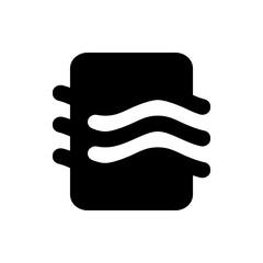 Poster - Illustration of a black rectangle with rounded corners and three wavy white lines inside the rectangle