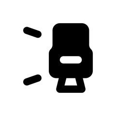Poster - Illustration of a black toilet paper dispenser with two black shapes on the left side design art