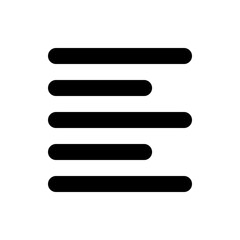 Poster - Black horizontal lines of varying lengths with rounded ends arranged vertically on a white background icon