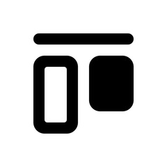 Poster - Illustration of a simple layout with a horizontal bar and two rectangular shapes below it in black