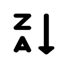 Aufkleber - Icon representing z to a sorting order with a downward arrow indicating descending direction visible