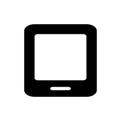 Poster - Illustration of a black smartphone with a white screen and a single button at the bottom center area