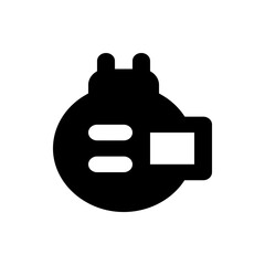 Poster - Illustration of a black virtual reality headset with a white screen and rounded edges design style