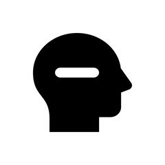 Poster - Silhouette of a head in profile with a rectangular cutout where the eyes would normally be located