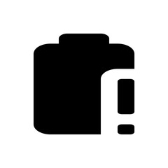 Poster - Illustration of a black battery icon with a white exclamation mark to the right side of the battery icon
