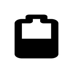 Poster - Illustration of a simple black and white battery icon with a rectangular shape and rounded corners design