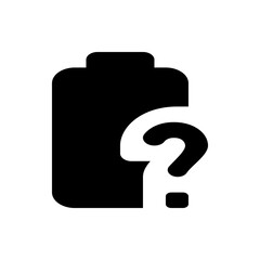 Poster - Black battery icon with a white question mark overlay indicating uncertainty about the battery status shown