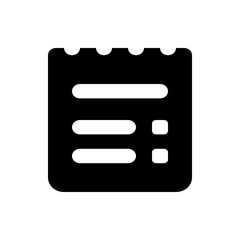 Poster - Black document with rounded corners and horizontal lines and small squares on the right side of the lines