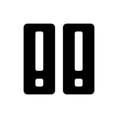 Poster - Two black exclamation marks side by side against a white background creating a symmetrical composition