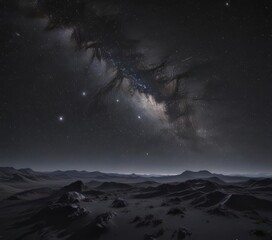 Wall Mural - starry night, inky black canvas, cosmic dust, distant galaxies, stars, universe